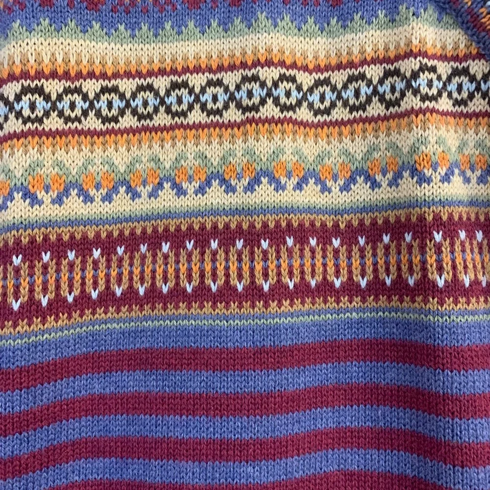 Hanna Anderson Fair Isle Knit Stylish Multicolor Striped Sweater Dress size 130 - Picture 4 of 4